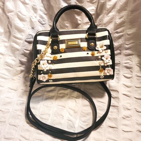 Betsey Johnson Handbags - Betsey Johnson Mini Blank White Floral Satchel
